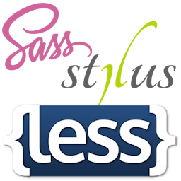 sass, stylus, and less logo